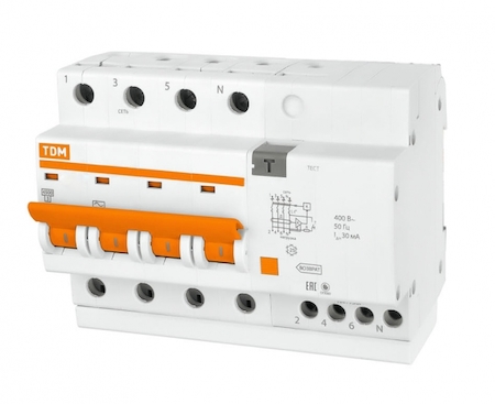 TDM ELECTRIC SQ0221-0009 Диф.автомат АД-4 4Р 40А  30мА TDM